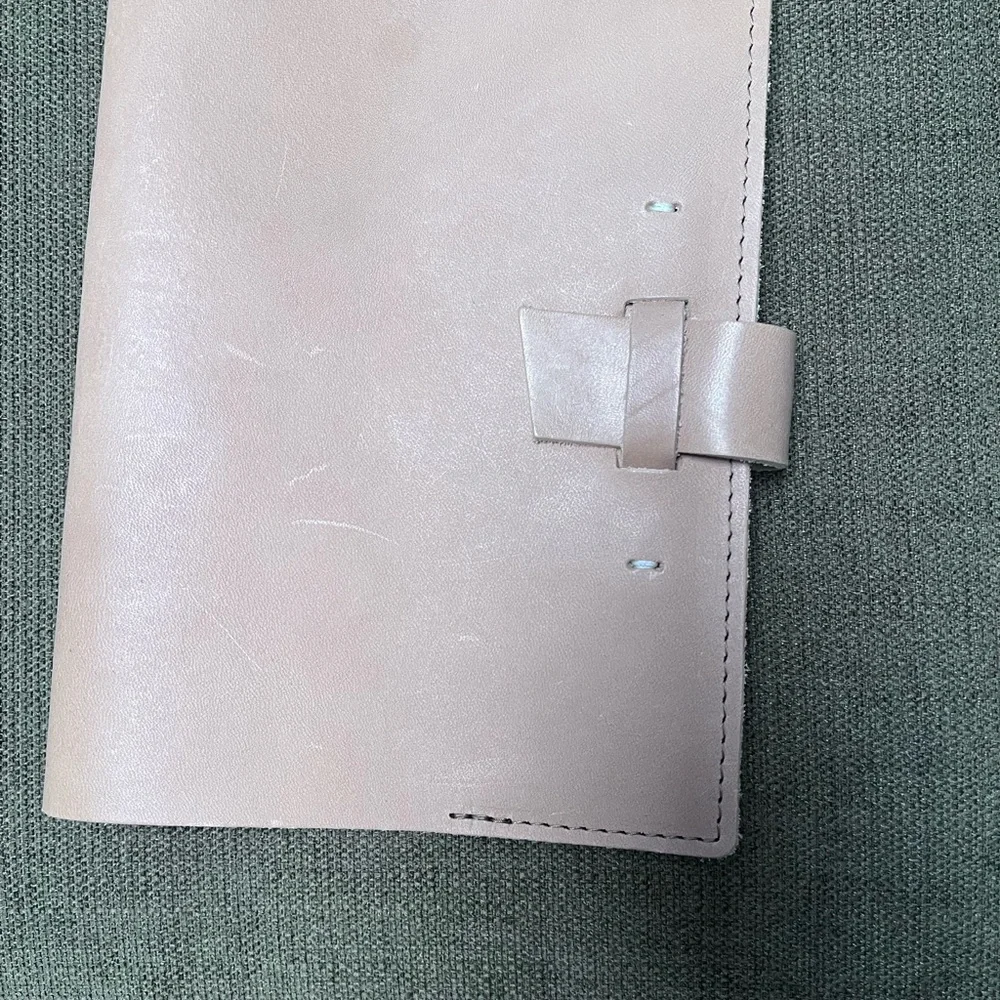 Rustico Refillable Top-Grain Leather Journal Notebook Cover Tan Nude Strap Loop